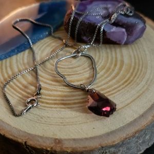 925 sterling silver and amethyst crystal necklace
